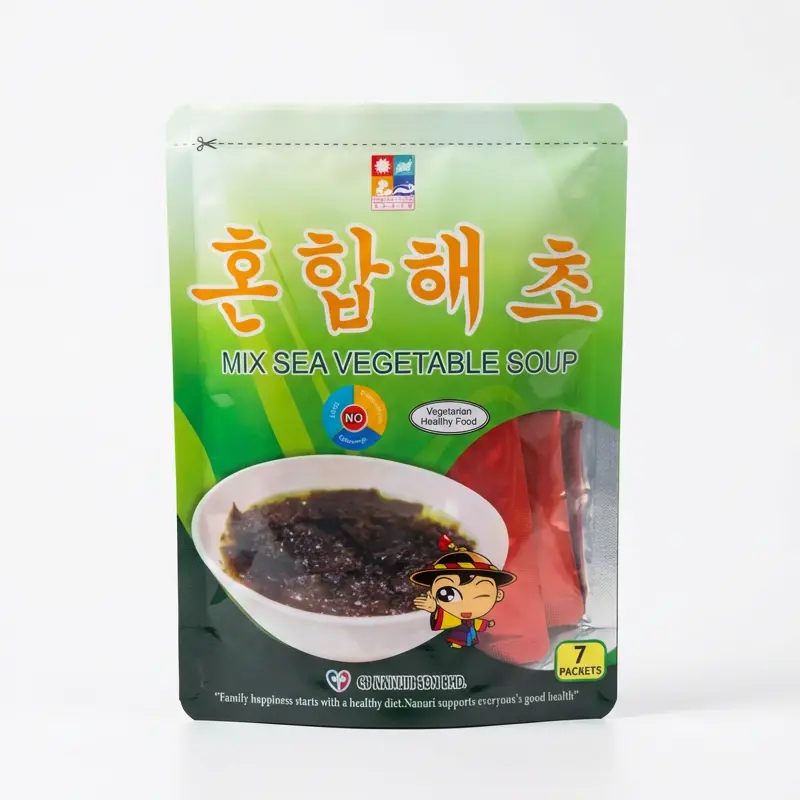Nanuri Instant Mix Sea Vegetable Soup 7 Packs. 3-Minute Halal Seaweed Soup with Kelp and Shiitake.