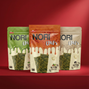 Nanuri Nori Chips 3-pack bundle showing Wasabi, Blazing Chili, and Supreme Truffle flavors against a red CNY background.
